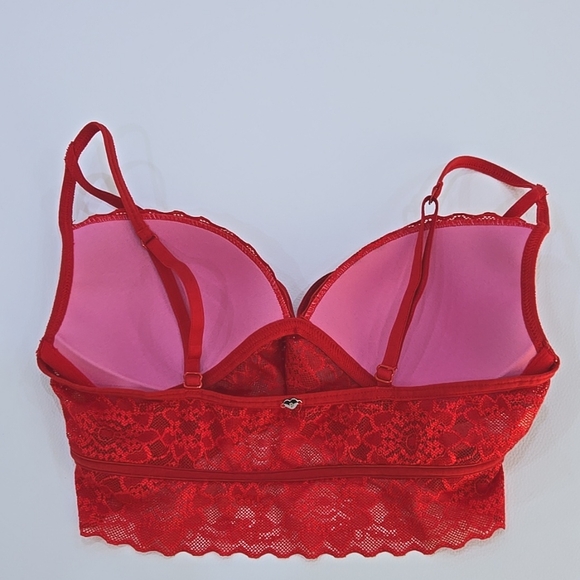 Victoria's Secret Pink Red Lace Bralette - Picture 3 of 7